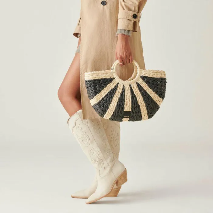 Handbags Shop Dolce Vita Estelle Handbag Black Raffia Black Raffia