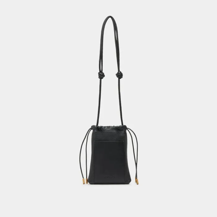 Handbags Shop Dolce Vita Evie Crossbody Pouch Black Pebble Leather Leather Crossbody Pouch Black Pebble Leather