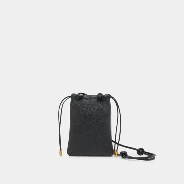 Handbags Shop Dolce Vita Evie Crossbody Pouch Black Pebble Leather Leather Crossbody Pouch Black Pebble Leather