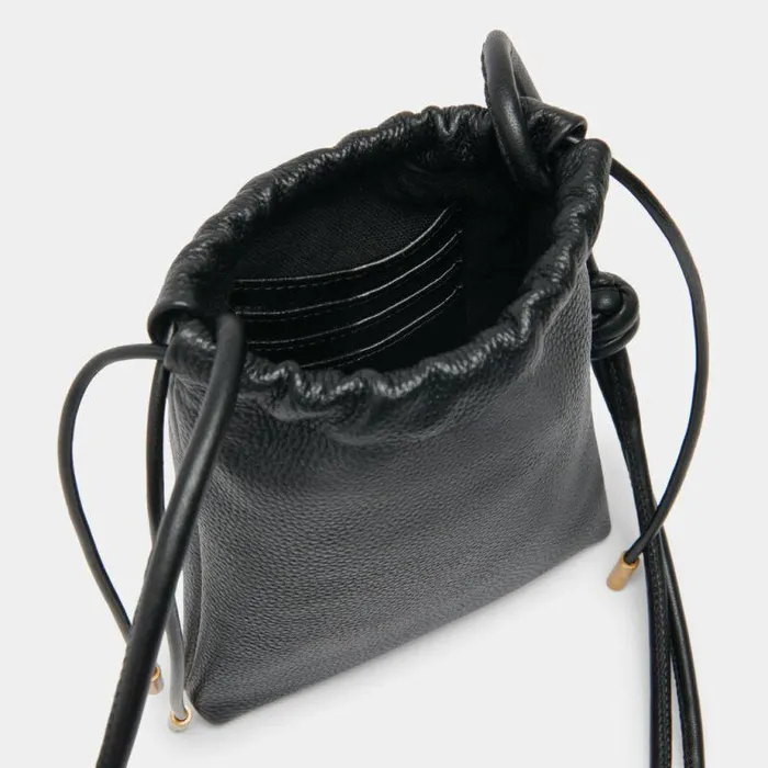 Handbags Shop Dolce Vita Evie Crossbody Pouch Black Pebble Leather Leather Crossbody Pouch Black Pebble Leather
