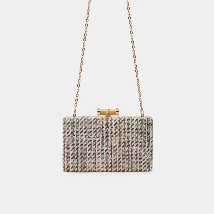Handbags Shop Dolce Vita Greta Clutch Black White Woven Black White Woven