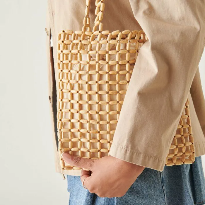 Handbags Shop Dolce Vita Hannah Shoulder Bag Natural Wood Natural Wood