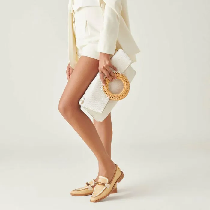 Handbags Shop Dolce Vita Lilah Clutch White Embossed Faux Leather White Leather Clutch White Embossed Faux Leather