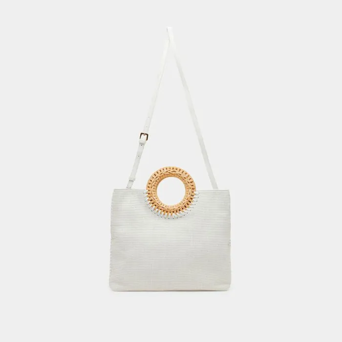 Handbags Shop Dolce Vita Lilah Clutch White Embossed Faux Leather White Leather Clutch White Embossed Faux Leather