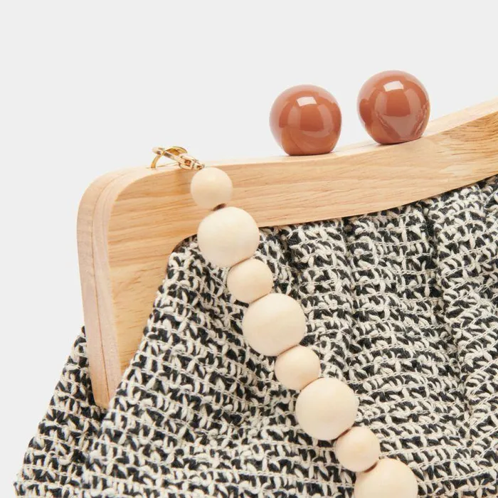 Handbags Shop Dolce Vita Randy Clutch Black White Knit Black White Knit