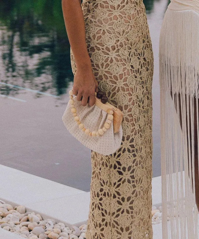 Handbags Shop Dolce Vita Randy Clutch Sandstone Knit Sandstone Knit