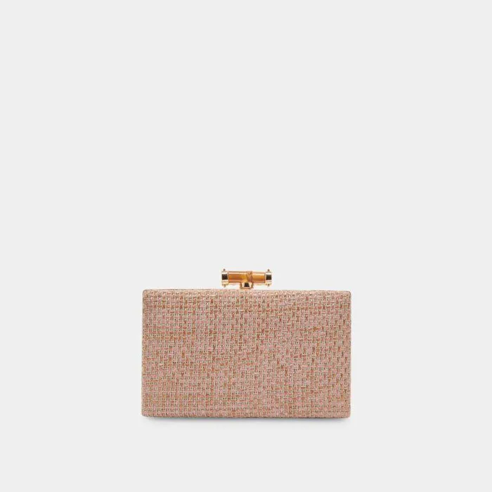 Handbags Shop Dolce Vita Sandy Clutch Pink Woven Pink Woven