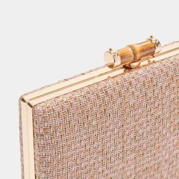 Handbags Shop Dolce Vita Sandy Clutch Pink Woven Pink Woven