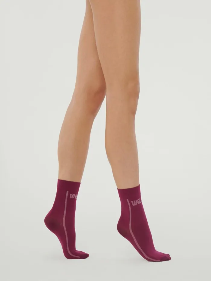 Happy Logo Socks Mineral Redoff White Women Wolford Socks