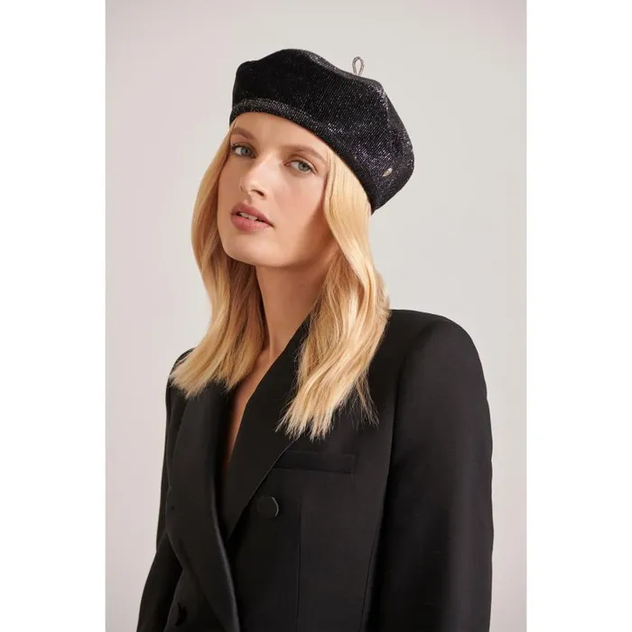 Hats Beanies and Berets Helen Kaminski Galileo Black Sparkle