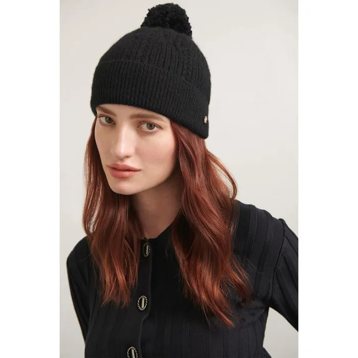 Hats Beanies and Berets Helen Kaminski Moss Black