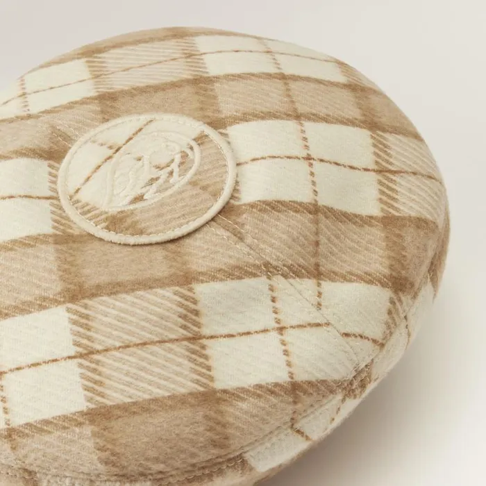 Hats Beanies and Berets Helen Kaminski Pearson Cream Check