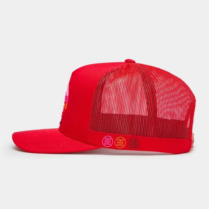 Hats Men GFORE GRADIENT CIRCLE G039S COTTON TWILL TRUCKER HAT Lava