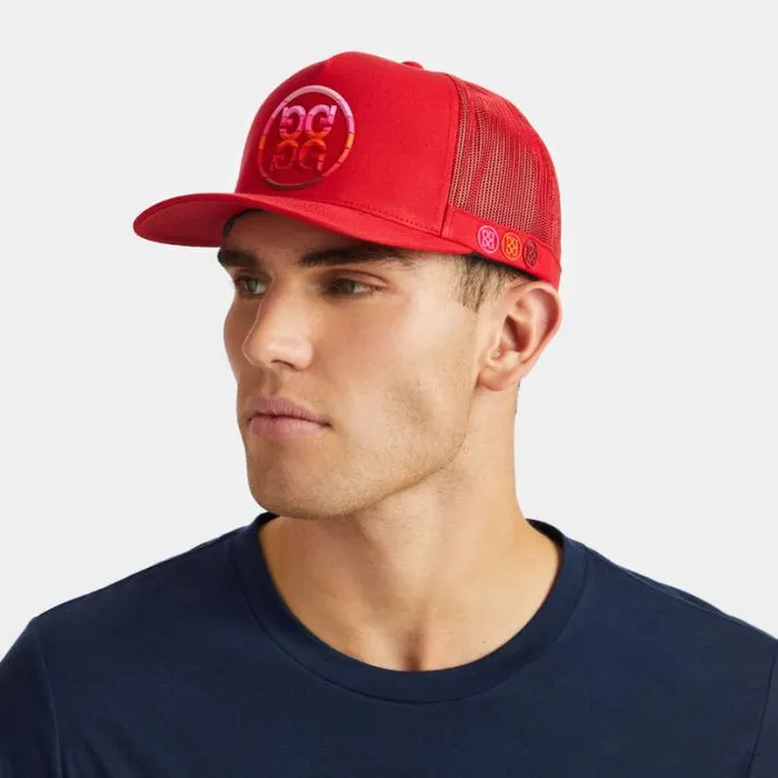 Hats Men GFORE GRADIENT CIRCLE G039S COTTON TWILL TRUCKER HAT Lava