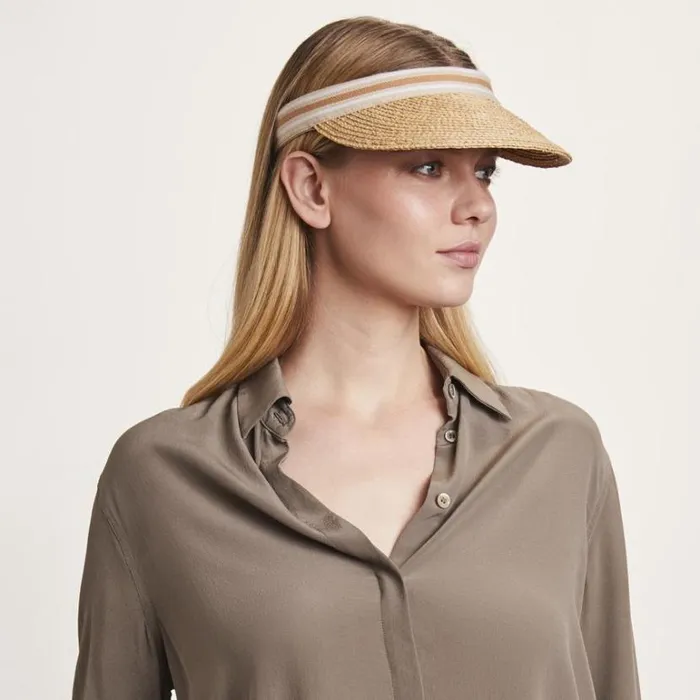 Hats Visors Helen Kaminski Bianca Naturalnougat Stripe