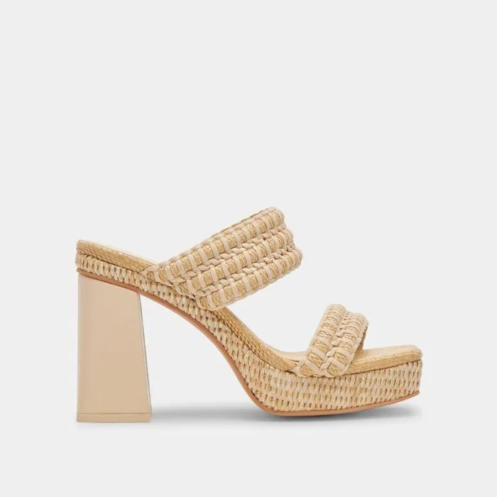 Heels Shop Dolce Vita Alfred Heels Lt Natural Raffia Lt Natural Raffia