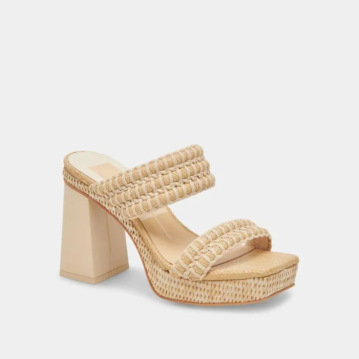 Heels Shop Dolce Vita Alfred Heels Lt Natural Raffia Lt Natural Raffia