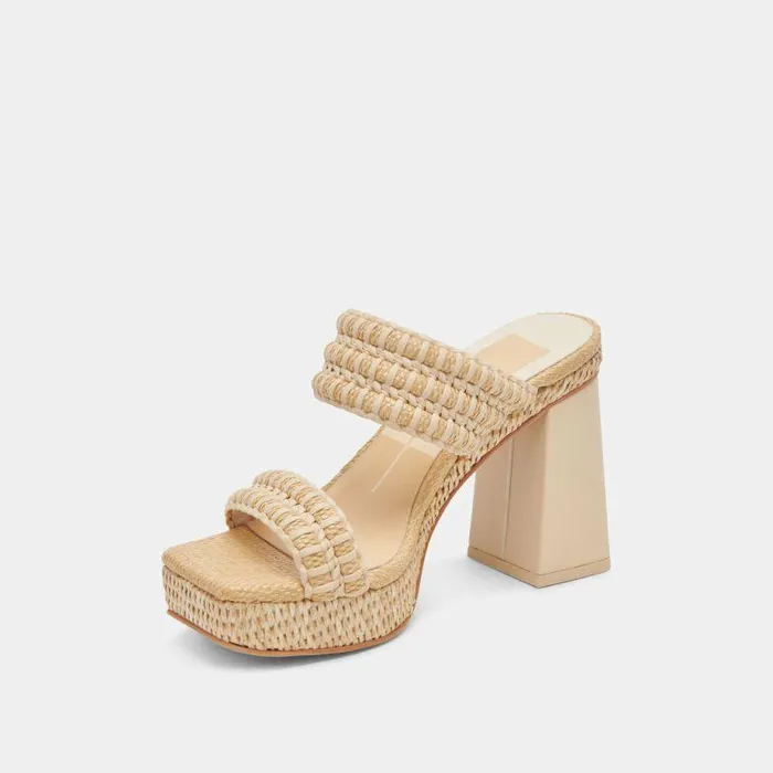 Heels Shop Dolce Vita Alfred Heels Lt Natural Raffia Lt Natural Raffia