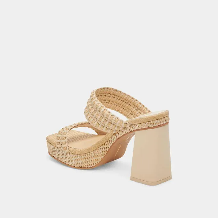 Heels Shop Dolce Vita Alfred Heels Lt Natural Raffia Lt Natural Raffia