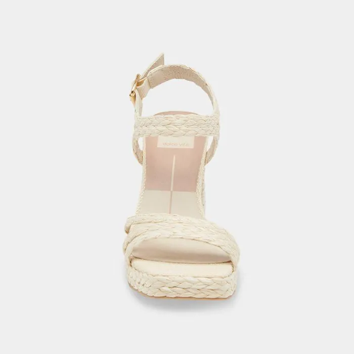 Heels Shop Dolce Vita Alysia Platform Heels Ivory Raffia Ivory Block Heel Sandals Ivory Raffia