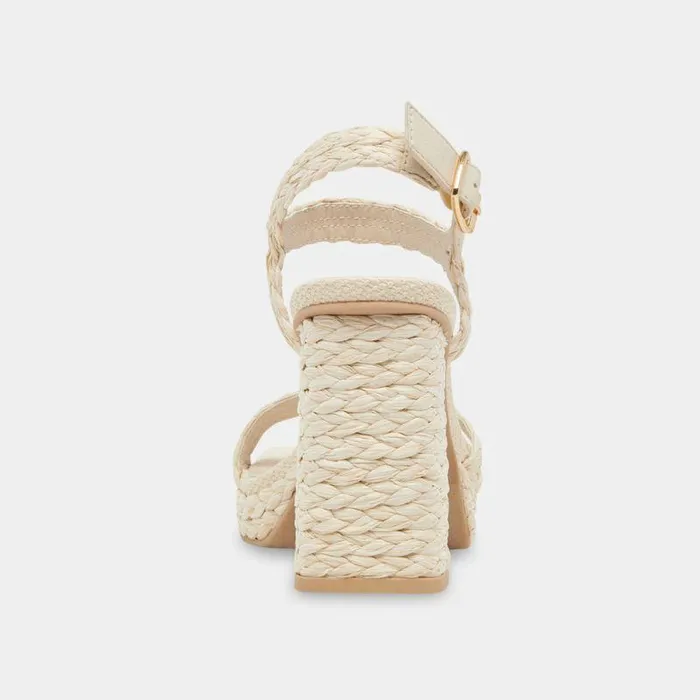 Heels Shop Dolce Vita Alysia Platform Heels Ivory Raffia Ivory Block Heel Sandals Ivory Raffia
