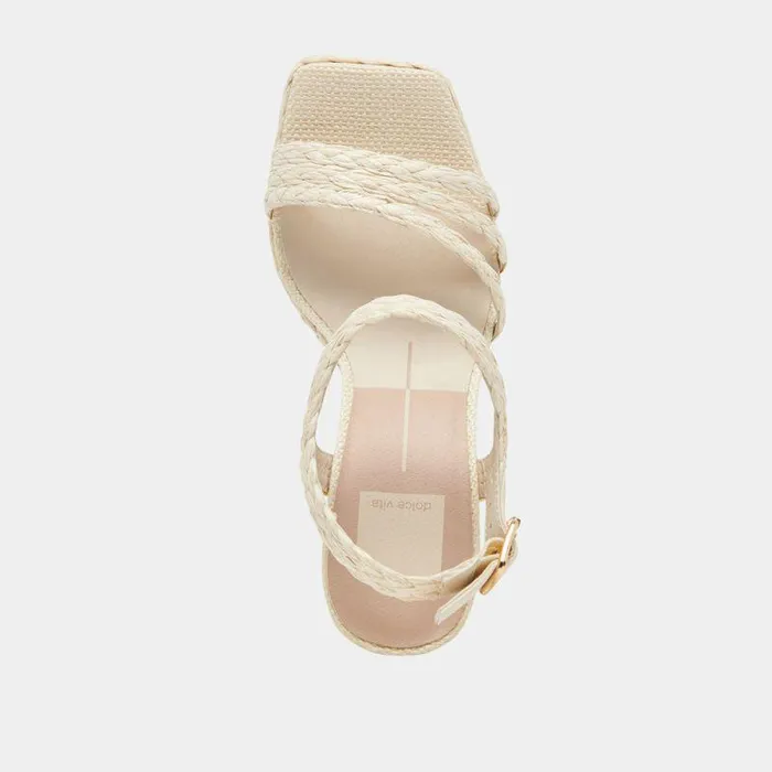Heels Shop Dolce Vita Alysia Platform Heels Ivory Raffia Ivory Block Heel Sandals Ivory Raffia