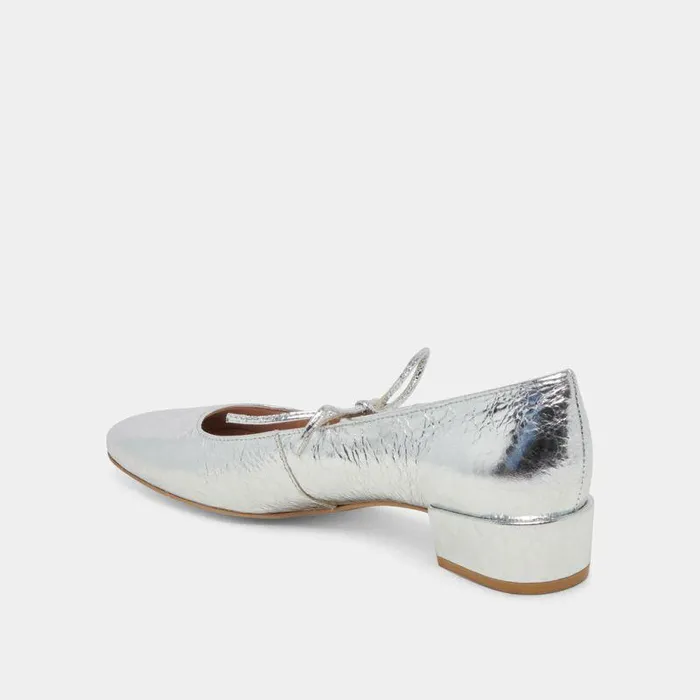 Heels Shop Dolce Vita Ardien Heels Silver Crinkle Patent Silver Crinkle Patent