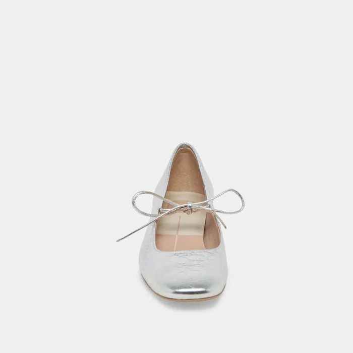 Heels Shop Dolce Vita Ardien Heels Silver Crinkle Patent Silver Crinkle Patent