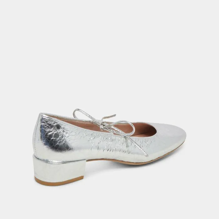 Heels Shop Dolce Vita Ardien Heels Silver Crinkle Patent Silver Crinkle Patent