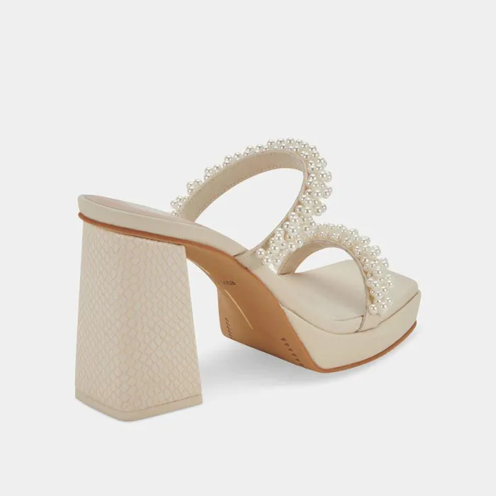 Heels Shop Dolce Vita Ariele Platform Heels Vanilla Pearls Block Heeled Sandals Vanilla Pearls