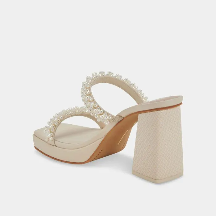 Heels Shop Dolce Vita Ariele Platform Heels Vanilla Pearls Block Heeled Sandals Vanilla Pearls
