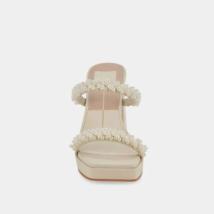 Heels Shop Dolce Vita Ariele Platform Heels Vanilla Pearls Block Heeled Sandals Vanilla Pearls