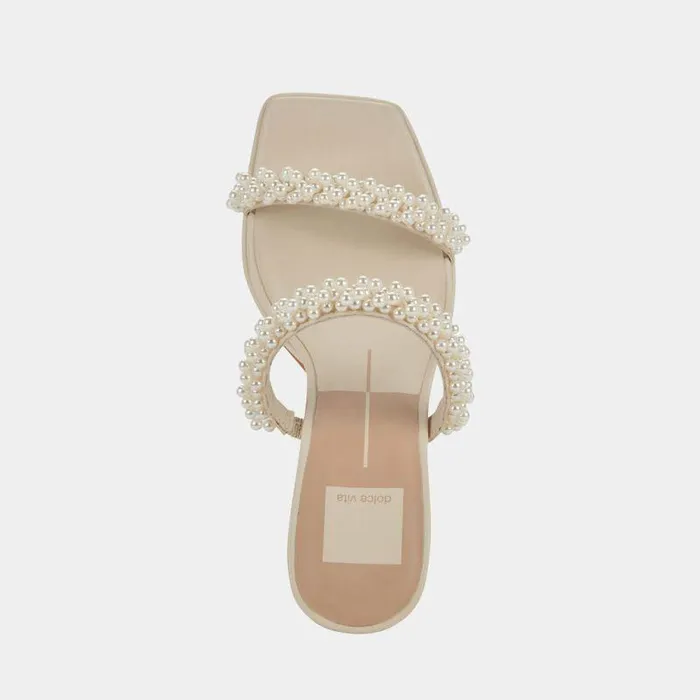 Heels Shop Dolce Vita Ariele Platform Heels Vanilla Pearls Block Heeled Sandals Vanilla Pearls