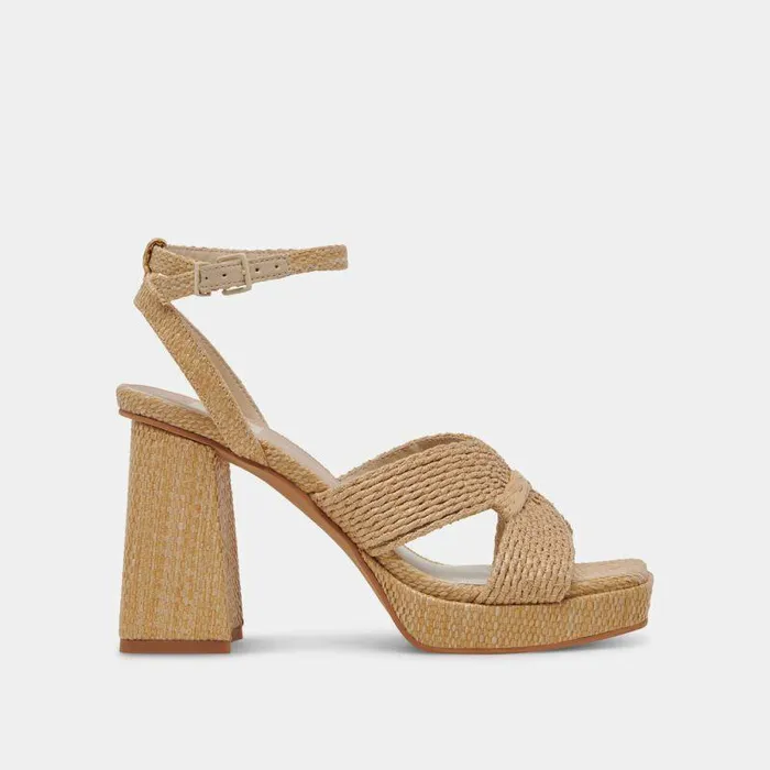 Heels Shop Dolce Vita Aries Heels Lt Natural Raffia Lt Natural Raffia