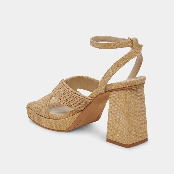 Heels Shop Dolce Vita Aries Heels Lt Natural Raffia Lt Natural Raffia