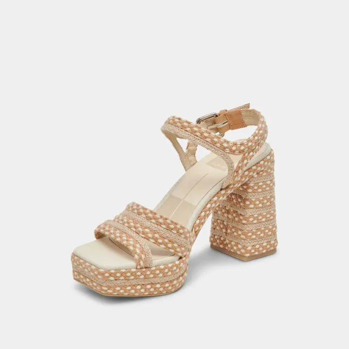 Heels Shop Dolce Vita Arnela Heels Natural Multi Woven Natural Multi Woven