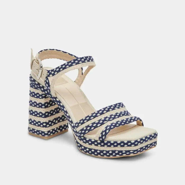 Heels Shop Dolce Vita Arnela Heels Navy Multi Woven Navy Multi Woven