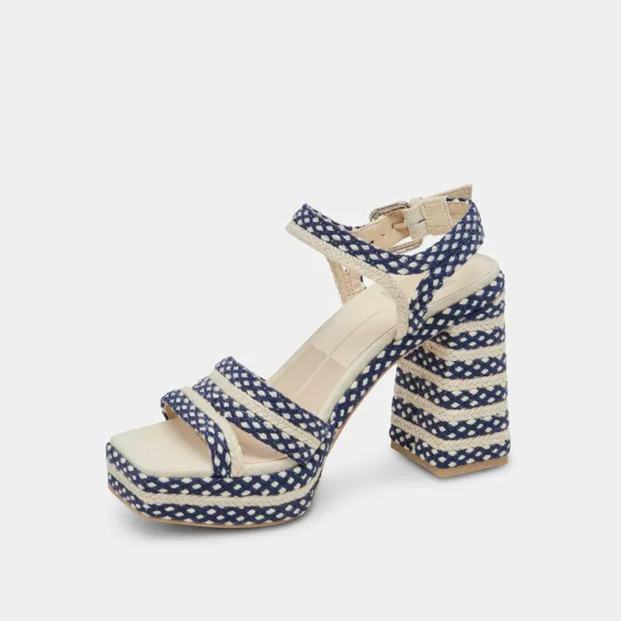 Heels Shop Dolce Vita Arnela Heels Navy Multi Woven Navy Multi Woven