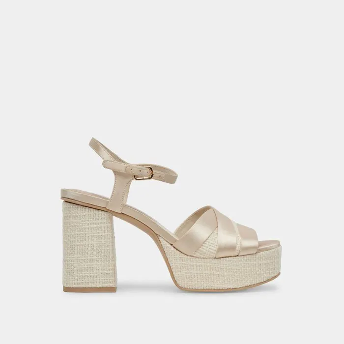 Heels Shop Dolce Vita Baily Heels Cream Satin Cream Satin