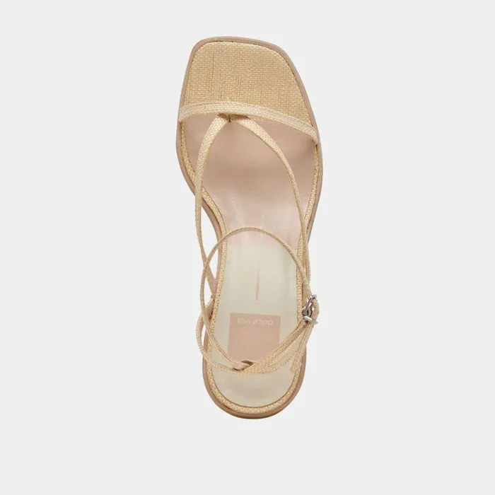 Heels Shop Dolce Vita Banita Wide Sandals Lt Natural Raffia Wide Raffia Sandals Lt Natural Raffia