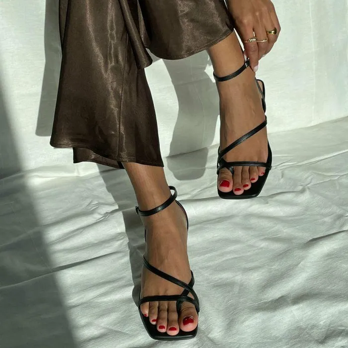 Heels Shop Dolce Vita Baylor Heels Black Leather Black Leather Heeled Sandals Black Leather