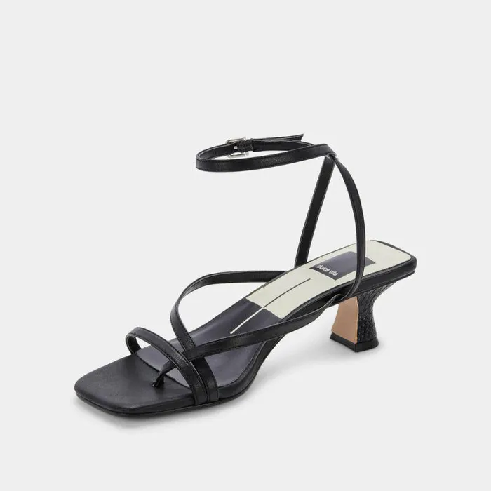 Heels Shop Dolce Vita Baylor Heels Black Leather Black Leather Heeled Sandals Black Leather