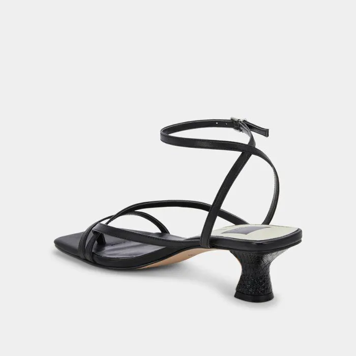 Heels Shop Dolce Vita Baylor Heels Black Leather Black Leather Heeled Sandals Black Leather
