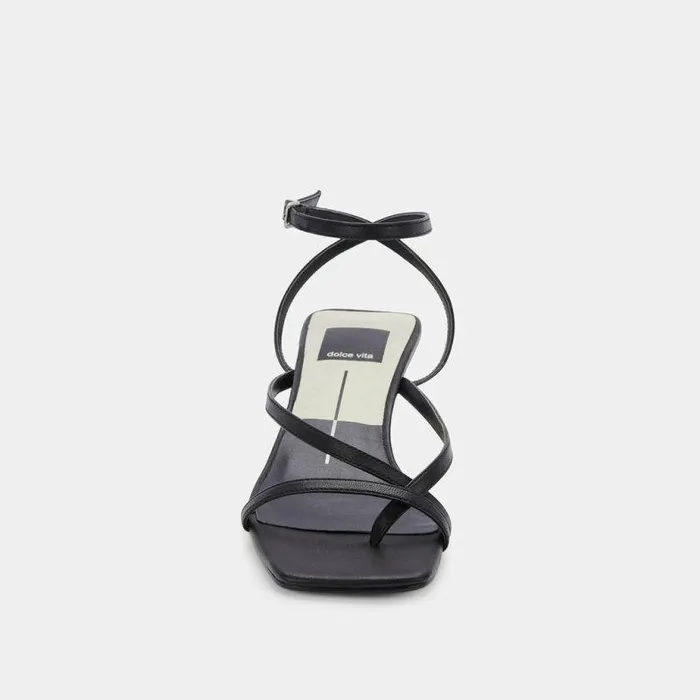 Heels Shop Dolce Vita Baylor Heels Black Leather Black Leather Heeled Sandals Black Leather