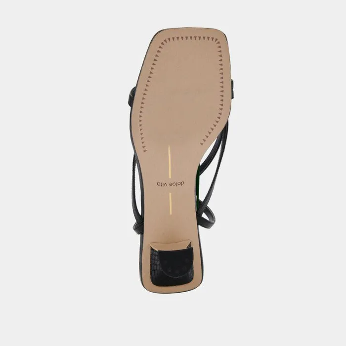 Heels Shop Dolce Vita Baylor Heels Black Leather Black Leather Heeled Sandals Black Leather