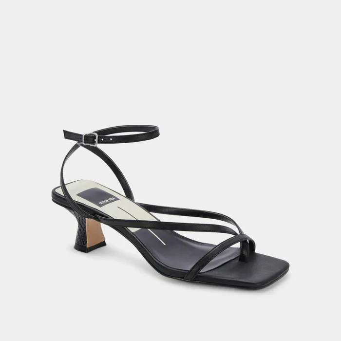 Heels Shop Dolce Vita Baylor Heels Black Leather Black Leather Heeled Sandals Black Leather
