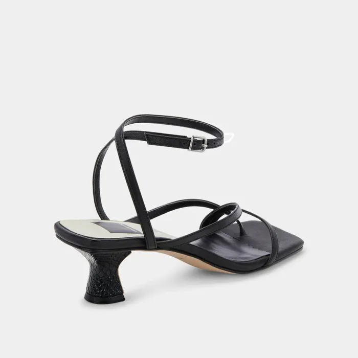 Heels Shop Dolce Vita Baylor Heels Black Leather Black Leather Heeled Sandals Black Leather