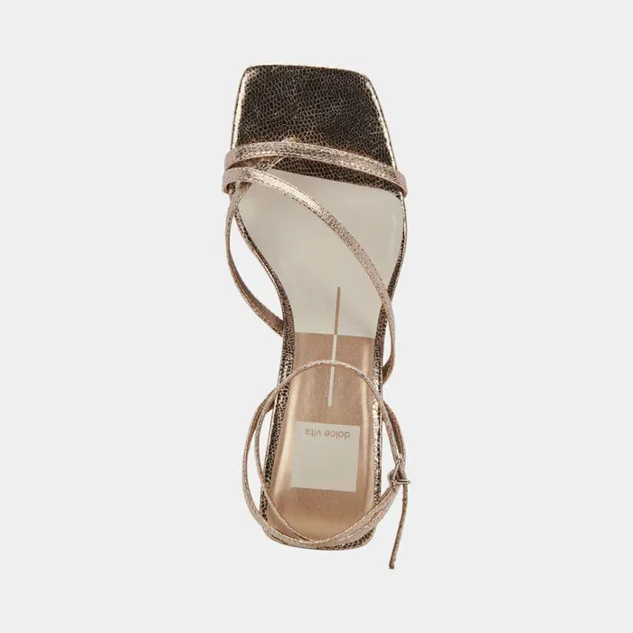Heels Shop Dolce Vita Baylor Heels Dark Gold Cracked Stella Dark Gold Heeled Sandals Dark Gold Crackled Stella