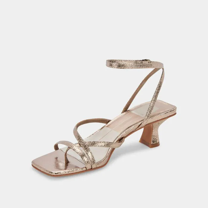 Heels Shop Dolce Vita Baylor Heels Dark Gold Cracked Stella Dark Gold Heeled Sandals Dark Gold Crackled Stella