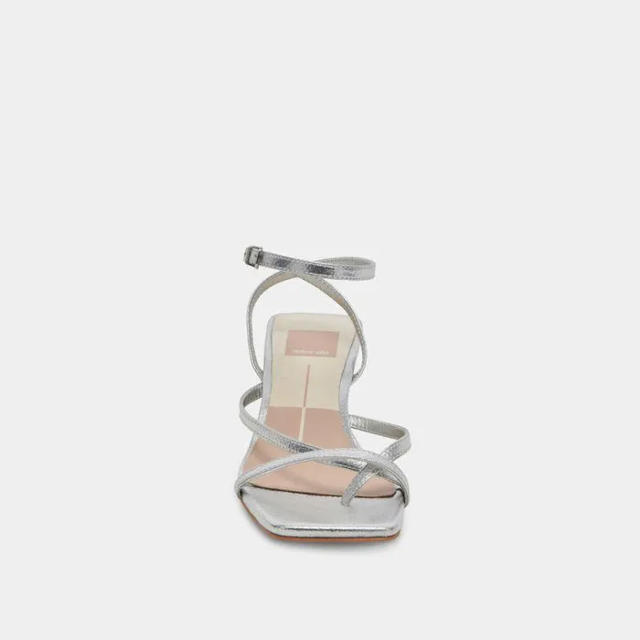 Heels Shop Dolce Vita Baylor Heels Silver Metallic Leather Silver Leather Heels Silver Metallic Leather